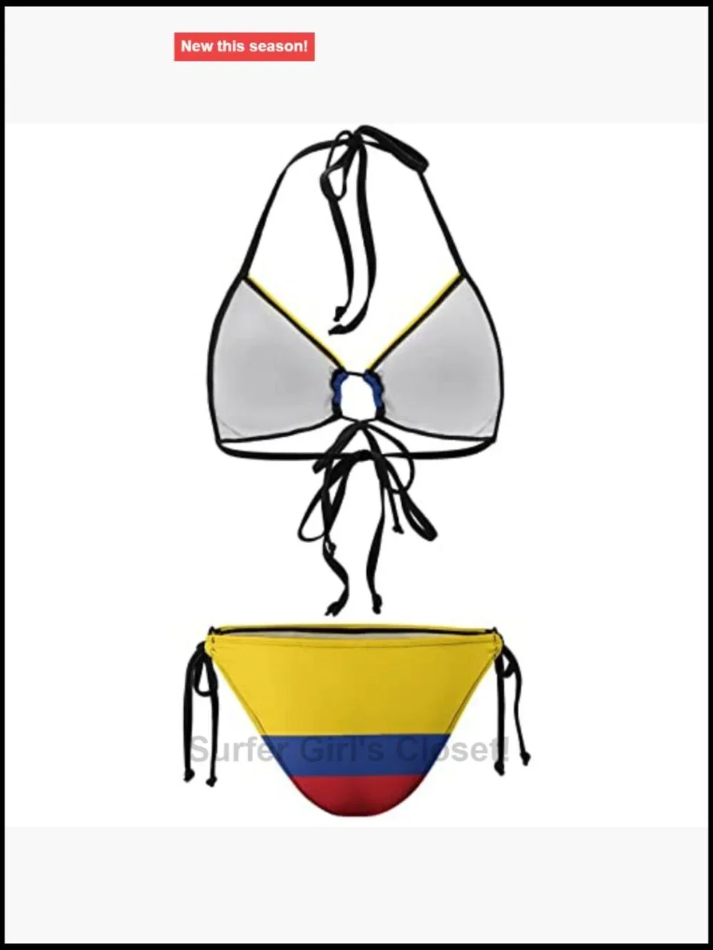 Halter Triangle Bikini Set with Padded Top and Tie Bottom